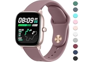 Oumida Armband für Amazfit Bip 3 Pro/Bip/Bip 3/Bip U Pro, 20mm Neues Silikon Armbänder, Verstellbares Sport Ersatzband für Amazfit GTS 2 Mini/GTS/GTS 3/GTS 4/GTS 4 Mini Damen Herren, Rauch Violett