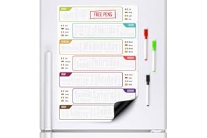 CKB LTD® wielojęzyczna tablica na lodówkę magnetyczna ze znacznikiem biała i długopisem sucha tablica magnetyczna tablica kuchenna notatka duży dzienny planer posiłek dieta przygotowanie jedzenia fitness A3 czyszczenie chemiczne tygodniowe