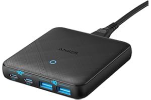 Anker USB-C Ladegerät, 543 (65W II) PIQ 3.0 & GaN 4-Port Netzteil, Dünnes Design, Zwei USB-C Anschlüsse (45W Max), iPad Ladegerät für MacBook, Laptop, iPad Pro, iPhone 16/15