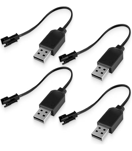 BaiWeiDun Câble de chargeur de batterie 3,7 V avec prise SM-2 broches universelle compatible RC voiture, avion, réservoir bateau et autres jouets télécommandés