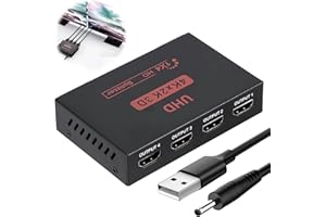 SOLRYN Splitter HDMI 1 in 4 Out, Splitter 4K para 4 Monitores, Adaptador Multi HDMI para PC