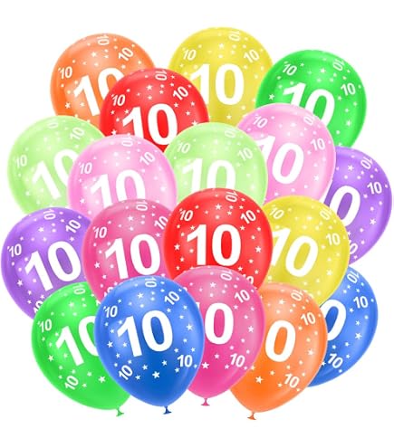 Folat Luftballons Zahl 10 – 5 Stück Latexballons Für Geburtstag & Party