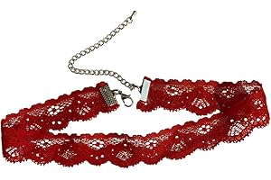 dunns-jewels Red Lace Choker Pagan Gothic Burlesque style 15mn