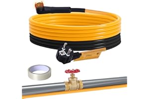 Plutohiker 4m Frostschutz Heizkabel mit Automatischer Thermostat, Begleitheizung Wasserdichte 15W/m 230V, Rohrbegleitheizung für Wasserleitung, Pflanzen, Dachrinnen, Palmen