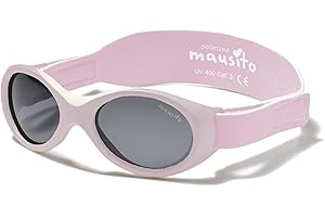 Mausito Gafas de sol para bebé 0 – 1,5 años, bioplasticas y polarizadas, ganador de la comparación, gafas de sol para bebé, niños y niñas, sin BPA, 100% protección UV, correa ajustable y flexible,