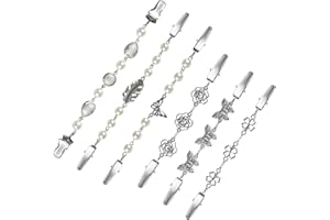 HDHGXUJRD Cardigan Clip Silber,6 Stück Vintage Strickjacke Clips Retro Perle Pullover Clip Antik Umhang Brosche Clips Keltisch Mantel Verschluss Clip Ausschnitt Verkleinern Clip für Kleidung,Schal,Kleider,Jacke