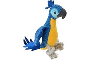 Love Story, Jouet Peluche Perroquet Sonore Polyester 9 x H33 cm Les Bavards Bleu