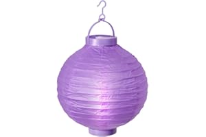 Linterna de papel – Esfera Papel LED 20 cm Jardín Decoración de Alsino, papel, L-06 lila, Durchmesser 20 cm