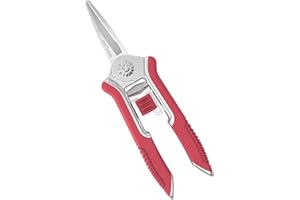 FLORA GUARD 16.5cm Tijeras de podar, antideslizantes con mango de bloqueo, de reparación profesional de flores, multifuncionales para cortar ramas y ratán（rojo）