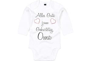 Mister Merchandise Baby Body Alles gute zum Geburtstag, Oma Glückwunsch Weiß - Langarm, 3-6