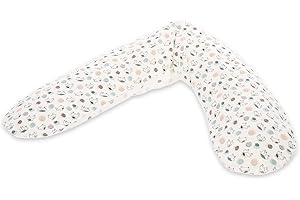 Theraline - Cojín de lactancia y embarazo (relleno con microperlas originales de arena, incluye funda exterior de pájaros, 190 cm)