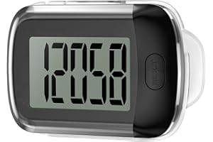 Ankilo Krokomierz 3D do chodzenia, pasek na ramię, prosty krokomierz, klips do chodzenia, z dużym cyfrowym wyświetlaczem LCD, mini krokomierzem, czarny