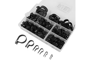 HILITAND P Clips Colliers de Fixation 200pcs en Plastique Nylon pour Conduit Câble Tube Gaine Noir