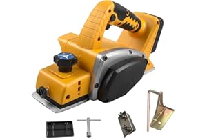 LUOLETY Cordless Electric Planer for Dewalt 20V Battery, 15000 RPM Brushless Electric Handheld Wood Planer with 82mm Width & 2mm Cutting Depth for Woodworking Carpenter Home DIY, No Battery (for Dewalt)