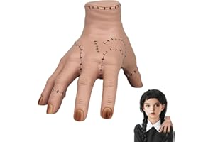 ASSUGO Wednesday Hand Halloween Decoration - Realistic Scarred Latex Hand, Scary Props for Halloween & Cosplay
