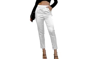 FAKANHUI Robe en satin soyeux pour femme - Taille haute - Élastique - Pantalon élégant