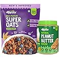 Alpino Pre-Workout High Protein & Fiber Diet Super Combo - High Protein Super Oats Chocolate 1kg, Natural Peanut Butter Crunch 1kg