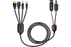 FLEXSOLAR Adaptador de cable para central eléctrica 4 en 1 para panel solar DC (14 AWG)