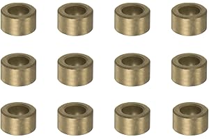 QUARKZMAN 12pz Cuscinetti a Manicotto (Semplici) 6mm Foro x 10mm Diametro Esterno x 6mm Lunghezza, Boccole in Bronzo Sinterizzato Autolubrificanti