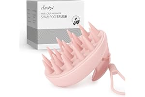 Sndyi Massaggiatore Cuoio Capelluto, Paglia di Grano Spazzola Massaggio Cuoio Capelluto, Spazzola per Shampoo per Pulizia Profonda e Stimola la Crescita Capelli[Bagnato e Secco], Rosa