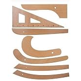 İşkur Makina Terzi-modelist-tekstil 7 Par&ccedil;a Ahşap Cetvel Riga G&ouml;nye Takımı, KLCSHOP1020781