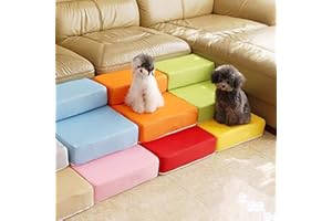 VIXDA Escaliers de Rampe de Chien de Compagnie Pliant en Maille Portable en 2 étapes, Coussin de Maison de lit pour Chiot Confortable
