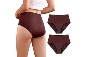 CARER HEALTHCARE INCONTINENCE PREGNANCY Carer Lot de 2 Culottes d'Incontinence pour Femmes à Haute Absorption Sous-vêtements Menstruels avec Protection Jour et Nuit Culottes Protectrices Taille Haute pour les Règles 50ML à 100ML Bordeaux M