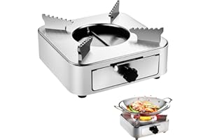 Estufa de Alcohol Portátil, XiXiRan Quemador para Camping y Fondue, Mini Quemador con Soporte