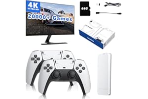 TEMOO Retro Game Stick, 64G M15 Plug And Play Retro Tv Games, Built In 20000+ Classic Games, 4k Hdmi-Compatible High-Fefinition Retro Gaming Stick With 2.4g Dual Wireless Controllers, For Computer,Tv.