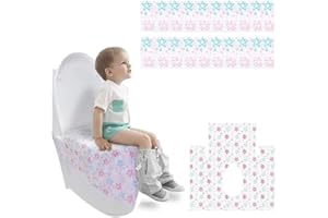 KMAKII Large Size Disposable Toilet Seat Cover,Hygienic Waterproof PE Potty Seat Cover Portable Non-Slip Toilet Covers Travel Packed for Toddler Kids Adults Pregnant Women,20 Pack