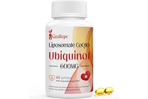 GOZITEPE Liposomales CoQ10 Ubiquinol 600mg, 60 Mini-Softgels mit hochwirksamem Coenzym Q10, ausgezeichnete Aufnahme und Resorption, leistungsstarkes Antioxidans (1 PACK)