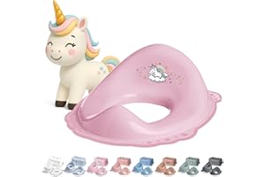 DOCARI Toilettensitz Kinder Klositz Aufsatz rutschsicher ergonomisch Einhorn pink - Toilettenaufsatz Kinder WC Sitz für komfortables sicheres Toilettentraining - Kindertoilettensitzaufsatz ab 2 Jahre