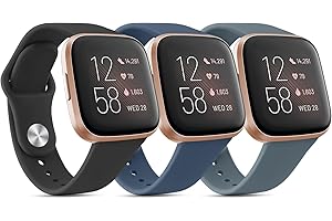 Yisica 3 Piezas Correa Compatible con Fitbit Versa 2/Versa/Versa Lite Mujer Hombr, Pulsera de Repuesto Ajustable