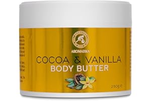 AROMATIKA TRUST THE POWER OF NATURE Manteca de Cacao & Vainilla 250g - Natural Manteca para Cuerpo - Piel - Manos - Body Butter para Pieles Secas - Tratamiento Corporal - Manteca de Vainilla