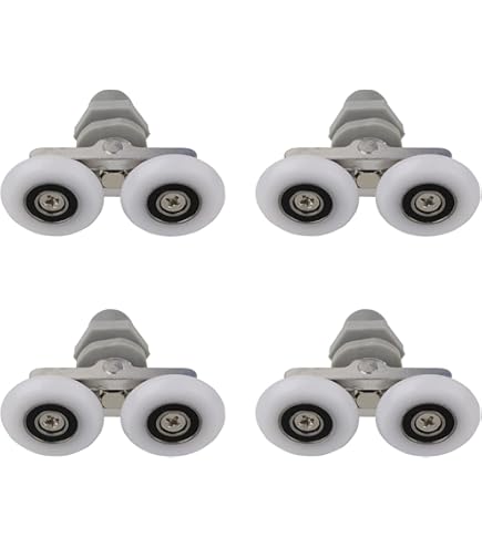 Duschtürrollen 4-teilig - Ersatzrollen Höhenverstellbar 23mm