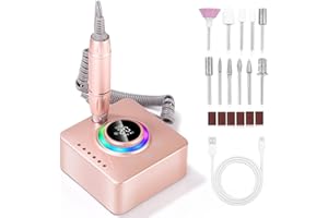 UIHOL Ponceuse pour Ongles, 45000RPM Professionnelle Lime A Ongle Electrique, Ponceuse Ongles Set avec Écran LCD, Ensemble d’accessoires Kit avec Manucure Pédicure, pour Salon, Usage Maison