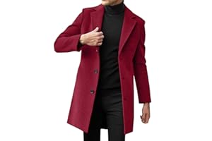 AIDODMOM Abrigo De CáLido Para Hombre, Abrigo De Invierno, Chaqueta De Hombre, Abrigo Largo, Corte Ajustado, Abrigo De Entretiempo, Gabardina De Invierno, Chaqueta Larga Para El, Cómodo de llevar