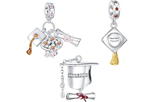 Rimgoris 925 Bracelets à breloques en argent Sterling femmes collier océan dauphin pendentif à breloque casquette de remise des diplômes chapeau baccalauréat casquette étoile de mer tortue