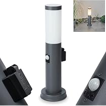 Sessa Außenwegeleuchte Mit Steckdose, 110 Cm Höhe, Anthrazit/weiß, IP44, E27 Fassung, Gartenbeleuchtung