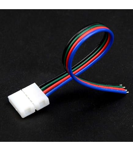 RGBW Verbinder (10mm) Mit 100cm Kabel Für 10mm LED RGB+W Streifen; Clip- Verbinde