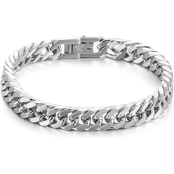 AFSTALR Zwart Armband Heren Roestvrijstalen Schakelarmbanden Cubaanse Herenarmbanden