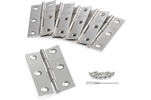 Anstore 10 Stück Scharniere Klappbar, 67×42×1mm Faltbar Silber Scharnier Edelstahl, 270° Scharnierband Klein mit 60 Stück Schrauben und Schraubendreher – Türscharniere für Türen, Fenster und Schränke