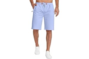 KUYIGO Pantaloncini da Uomo per Le Vacanze estive Pantaloncini Sportivi con Coulisse Casual Zip Cotone Stretch S-3XL