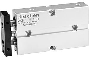 Heschen Pneumatic Air Cylinder, TN16-45(TDA16-45), Bore 16mm, Stroke 45mm, Double-Rod Double-Acting Aluminum Pneumatic Air Cylinder, with Magnet