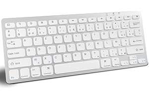 GAOJIE Clavier sans Fil pour Système iOS, Clavier Bluetooth pour iPad 10.2"/10th/iPad Air 10.9/iPad Pro 11/12.9"/iPad Mini, iPhone, Mini Clavier Francais Disposition QWERTY(Argenté)