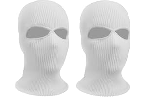 ARROMI Lot de 2 cagoules blanches, cagoules de ski, de moto, de vélo, cagoule tricotée, multifonction, pour moto et vélo, pour homme et femme (blanc), Blanc., M