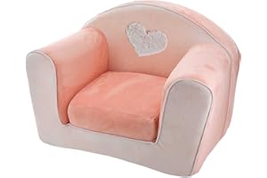 DOMIVA Fauteuil - Chaise - Bebe - Enfant club convertible Lapinou - Rose - 42 x 55 cm