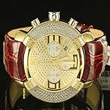 Vatertagsuhr, 3 Zifferblätter, goldfarbenes Metalldesign, Orange