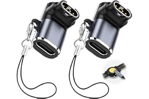 meukcez Pack de 2 Adaptateurs USB C vers Garmin, Connecteurs Câble Chargeur à Angle Droit 90 Degrés, Compatible avec Garmin Fenix 7/7S/7X/6/6S/6X/5/5S/5X/Forerunner 245/255/Vivoactive 3/4/Venu