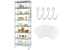 Forthcan 8-Tier Wire Shelving Unit, 8 Shelves Metal Shelving for Storage, Adjustable Heavy Duty Storage Shelves or Two 4-Tier Standing Shelf Units for Kitchen Pantry Organization, Silver